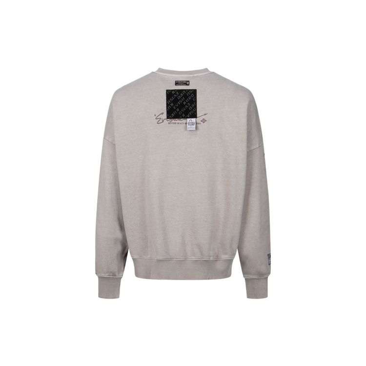 Evisu Aw23 Multi Logo Embroidered Letter Round Neck Pullover Oversized Sweatshirt Men sweatshirt Light-Brown 2EAGNM3SW5150OSCT