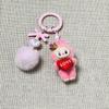 Cartoon Cute Flocking Mini Standing Mobile Phone Pendant Schoolbag Doll Keychain Gift
