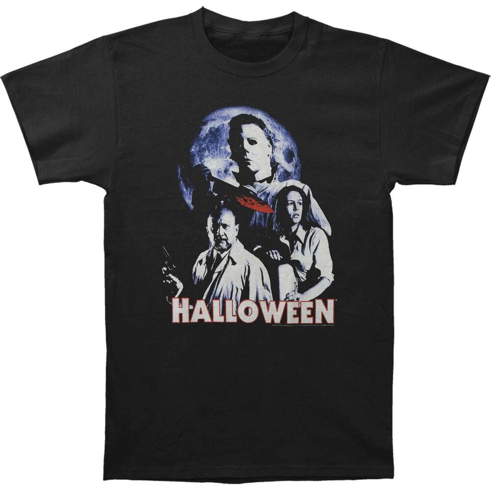 

Черная футболка унисекс приталенного кроя с коллажем «Хэллоуин»