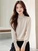 Chic Designer Beaded High Neck Knit Top - Slimming & Versatile for Early Autumn