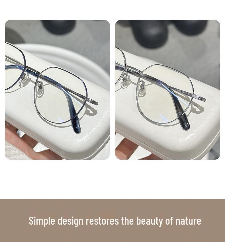 Jinghe Pure Titanium Optical Eyeglass Frame for Large Faces, Slimming Square-Round Design, Prescription & Astigmatism Compatible