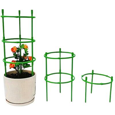 Garden Plant Support Ring with Three Stakes Adjustable Plant Support Frame for Climbing Plants and Flowers Durable Outdoor Plant Holder