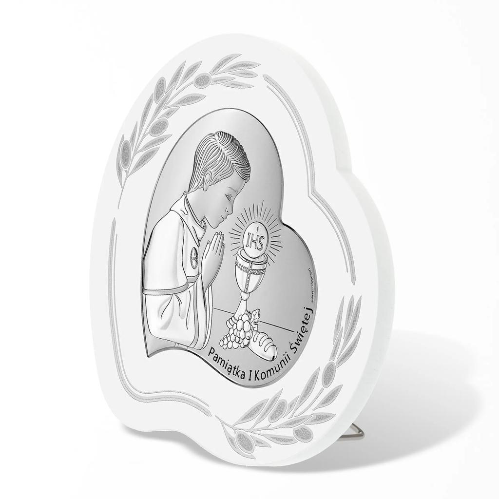 Silver Picture Souvenir of the First Holy Communion for a Boy Gift 6747Op 21 x 20.5
