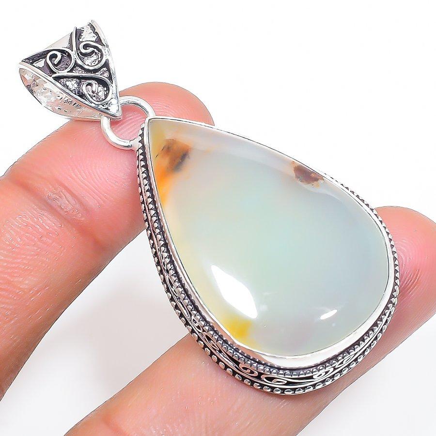 

Natural Chrysoprase Gemstone 925 Sterling Silver Jewelry Pendant 2.09 U2M84