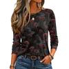 Women's Halloween Printed Neck Long Sleeve Pullover Top