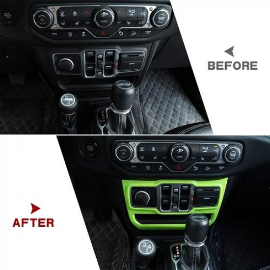 Dashboard Window Control Panel Cover Trim For Jeep Wrangler JL& JT 2018+Green