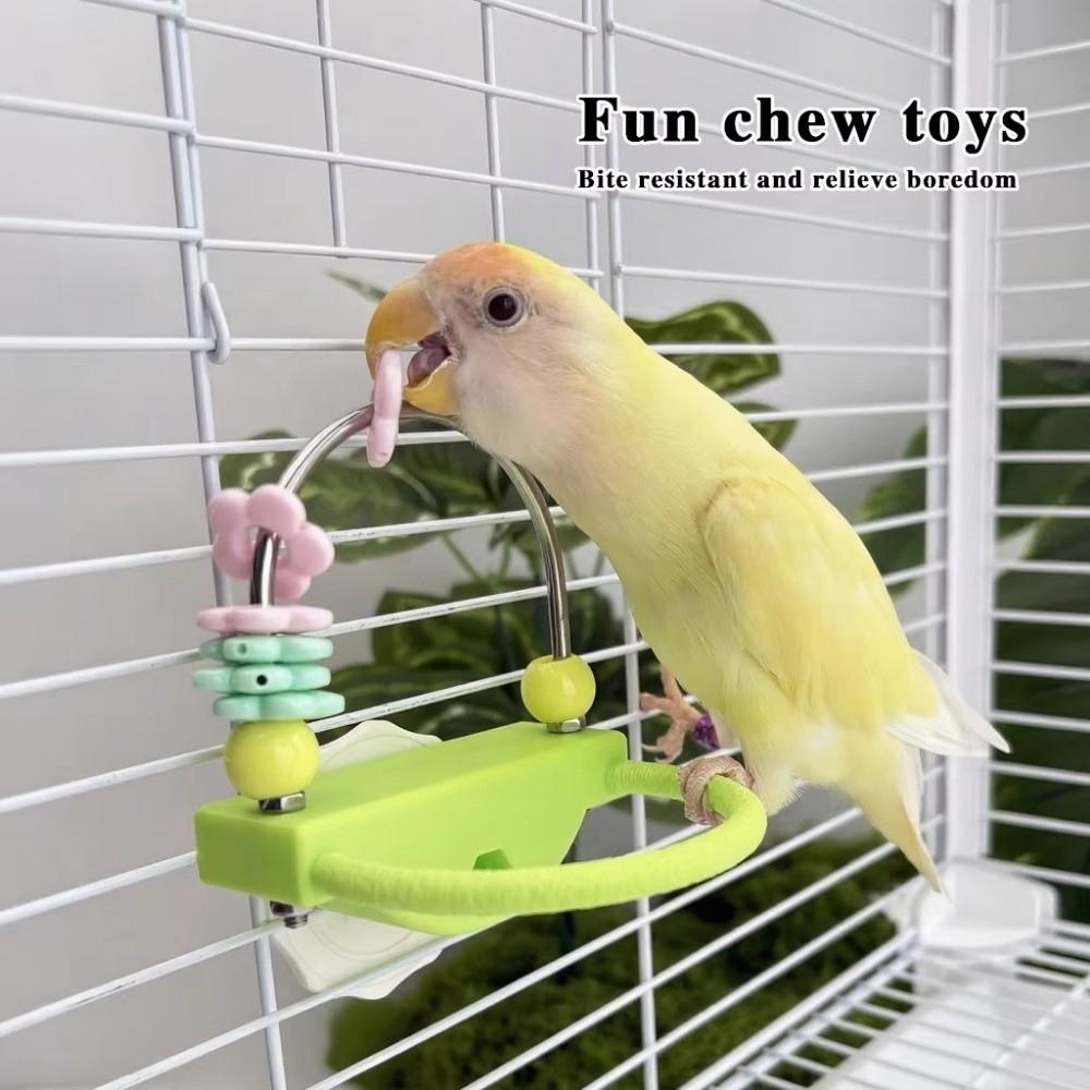 Interactive Parrot Relieve Boredom Treat Dispenser Plastic Bird Cage Non-slip Design Parrots Gnaw