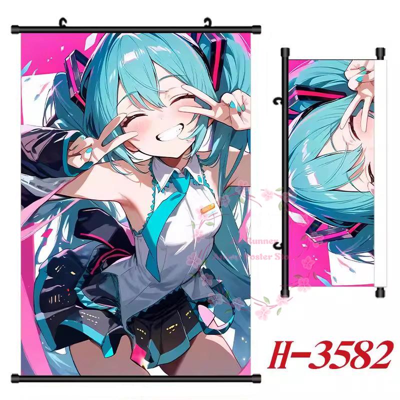 Hatsune Miku Hd Poster Scroll Peripheral Hanging Painting Bedside Living Room Background Wall Cloth Painting