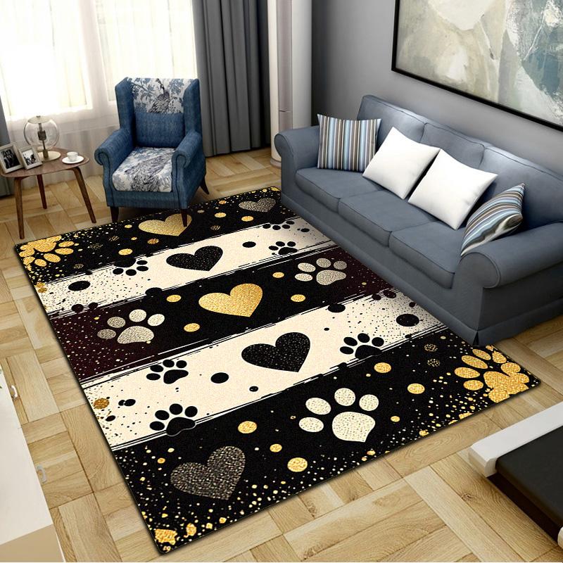Cute Paws Carpet Rug for Living Room Bedroom Home Sofa Decoration,Kids Play Non-slip Floor Mat