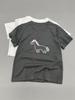 Gray Women's Round Neck Short Sleeve T-shirt with Cartoon Pony Embroidery - Pure Cotton, Summer Style, Versatile Base Layer.