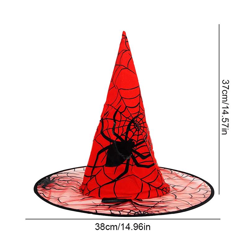 Adult Kids Black Witch Hats Masquerade Ribbon Wizard Costume Top Pointed Caps Cosplay Halloween Props Party Decoration