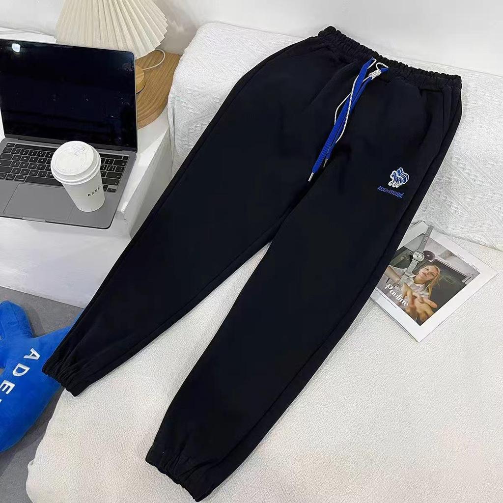 ADER Fox Embroidered Unisex Drawstring Sweatpants - Slimming, Versatile, Casual Long Pants for Spring/Autumn