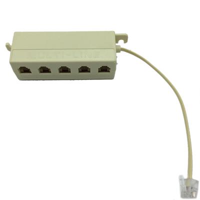 3PCS RJ11 6P2C M to 6P4C F 5 Way Telephone Jack Splitter Extender Adapter