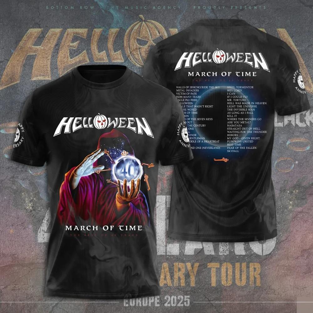 Rock Halloween 40th Anniversary Tour 3D Print T-shirt Men Women Fashion O-Neck Short Sleeve Tops Tees New Designer Clothes Album