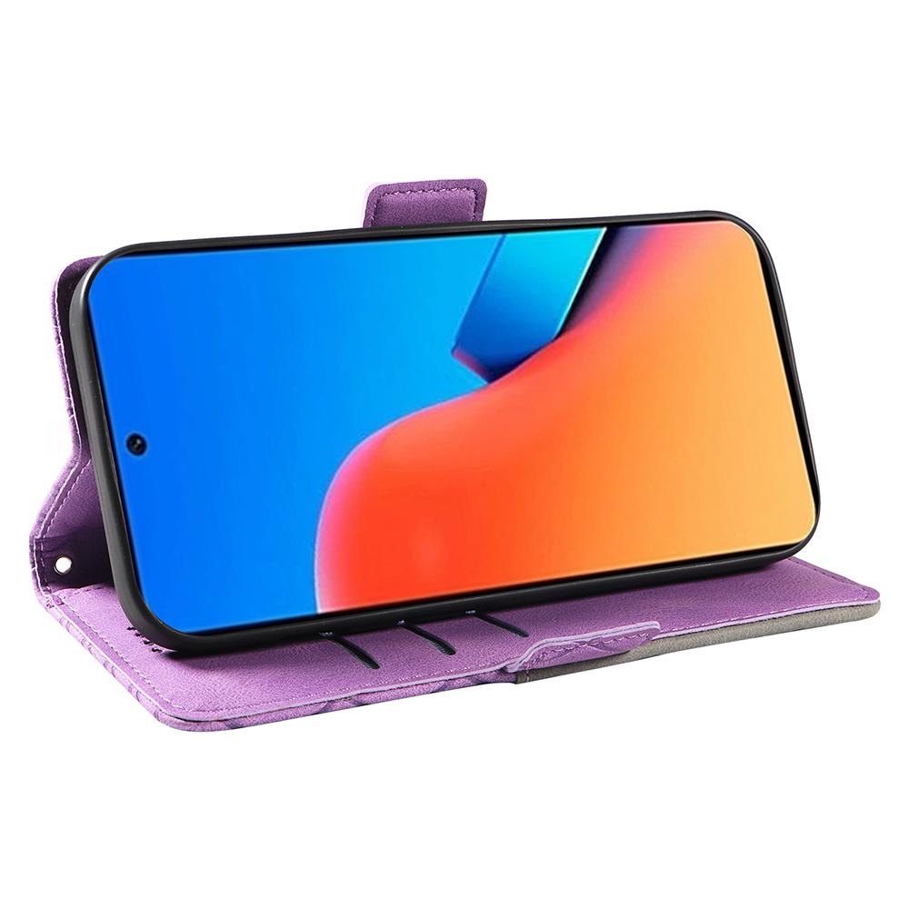 For Xiaomi Redmi 12 4G Splicing Leather Anti-drop Cover Rhombus Imprinted Wallet Stand Phone Case