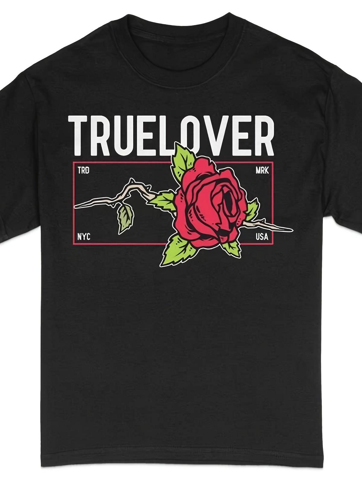 Vintage Style Red Rose TShirt Floral Graphic Tee, Botanical TShirt S разноцветный