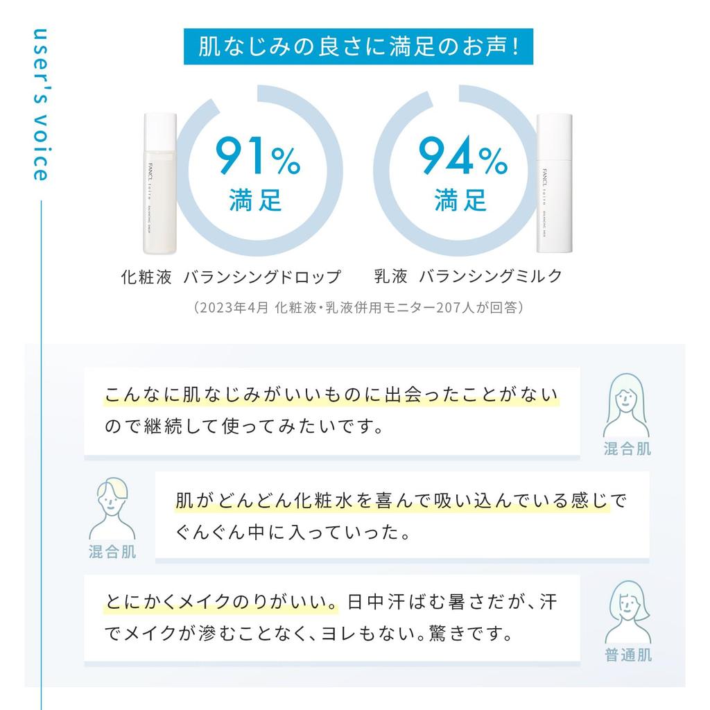 FANCL Toiro Balancing Milk 60g Emulsion (Approx. 60-Day Supply) <Quasi-drug> Additive-Free (Ceramide/Whitening/Skin Irritation)