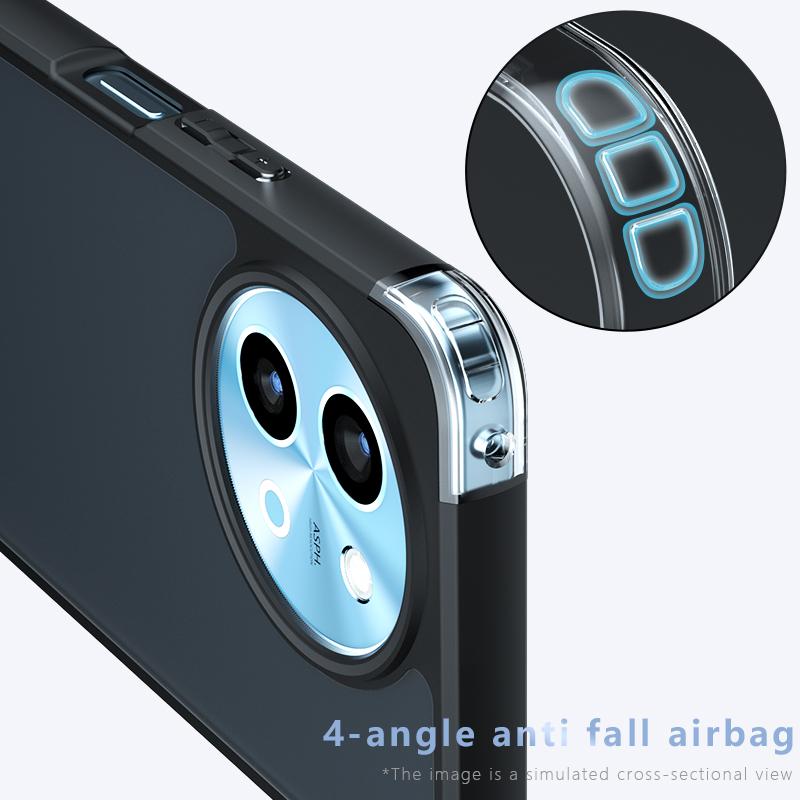 For vivo Y38 5G Case Skin-Touch TPU + PC Matte Phone Back Cover, Transparent Black