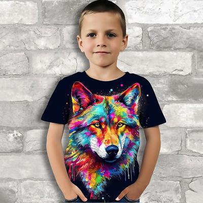 Short Sleeve Summer Funny Children T Shirt Casual Animal Printed 3D Kids T-shirts Clothes Boys Girls Tee
