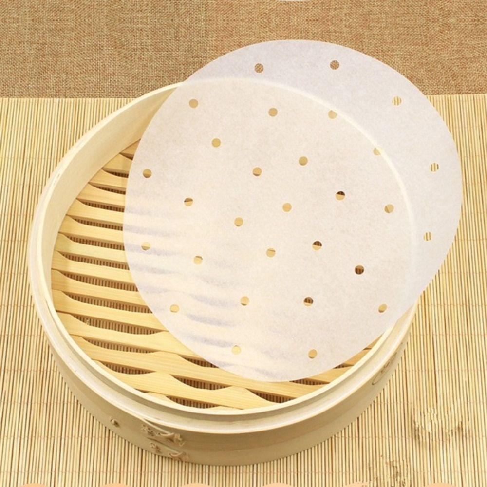 100Pcs New 4/5/6/7/8in Steamer Paper Disposable Round Buns Pastries Non-stick Paper Bread Bakery Paper Kitchen Cooking Tools