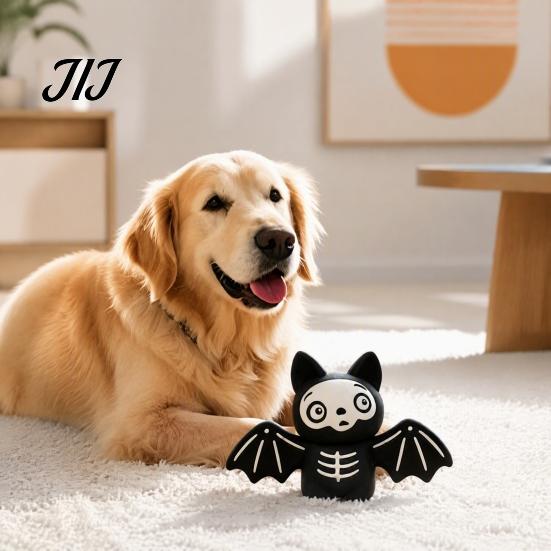Interactive Sound Toys for Dogs Latex Skeleton Dog Toy, Halloween Squeaky Chew Mummy Soft Elastic Pet Bat Shapes, Toy Aggressive Chewers Funny