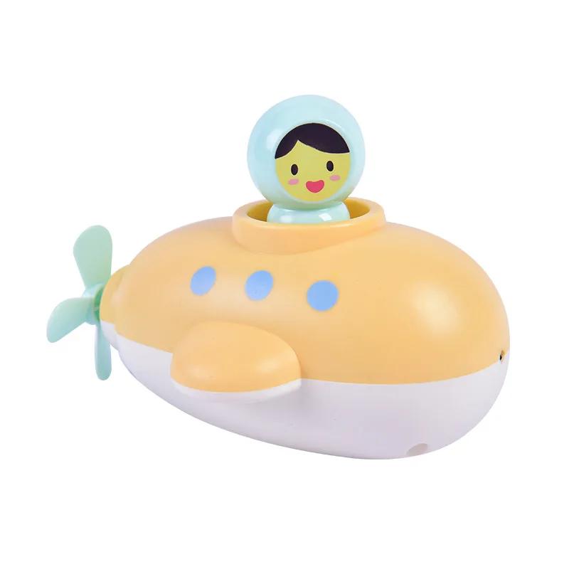 Children Bath Water Playing Toys Chain Boat Swim Floating Cartoon Submarine Infant Baby Early Education Bathroom Beach Gifts жёлтый