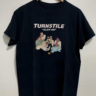 Vtg Drehkreuz - Leuchtet auf Schwerer Baumwolle Schwarz Volle Größe Herren Damen T-Shirt BT493