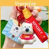Cartoon Adorable Keychain For Car Keys Plush Dog Design In Vibrant Red Blue Green Orange