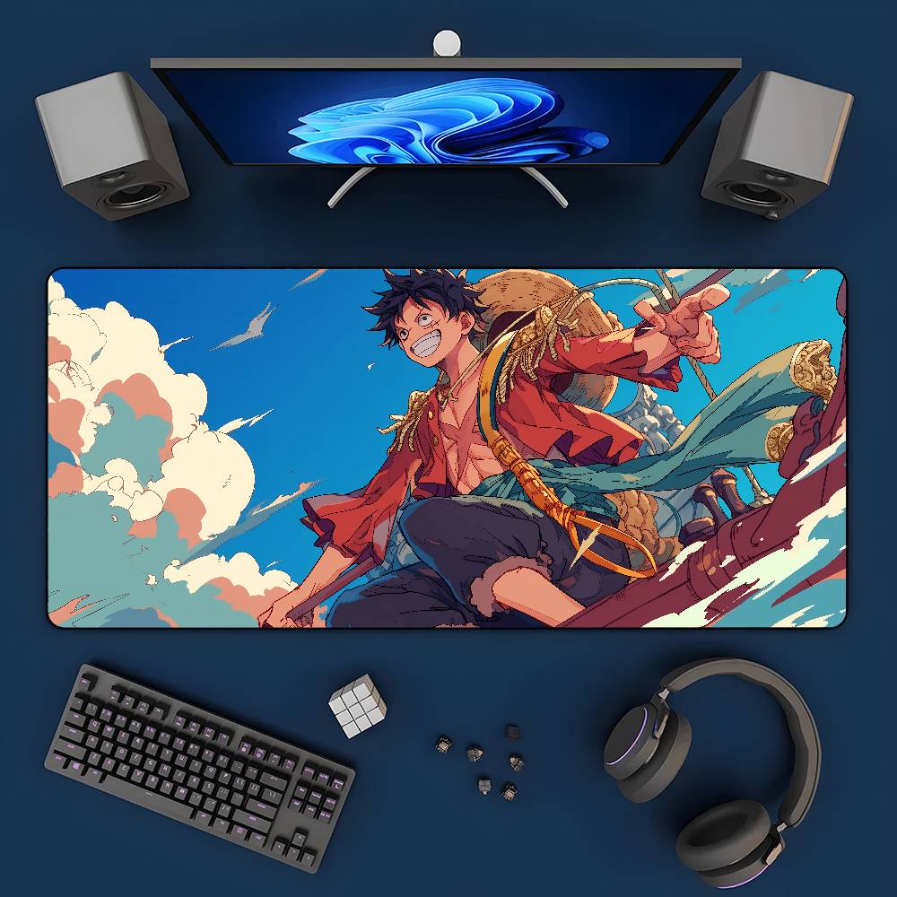 One Piece Monkey D Dragon Anime Gaming Mouse Pad Large Rubber Keyboard Desk Mat With 2MM Stitched Edge Design