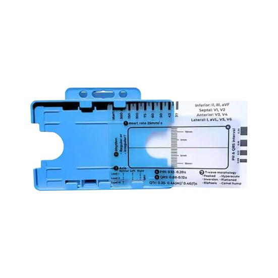 

ЭКГ 7-шаговая линейка для интерпретации электрокардиограммы Прозрачная линейка ЭКГ Карманный инструмент ЭКГ Портативный C