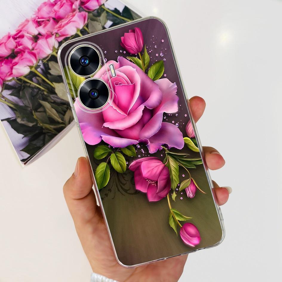 For Realme C55 Case RMX3710 Transparent Cover Fashion Patterns Soft Silicone Phone Cases For Realme C55 4G C 55 RealmeC55 Fundas