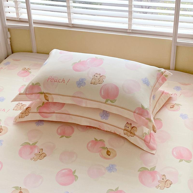 2pcs New Style Small Floral Small Fresh Ins Style Floral Washed Pillowcases One Pair Household Pillowcases