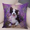 Cute Scottish Border Collie Pillowcase Dog Print  Decor Pet Animal Cushion Cover Sofa