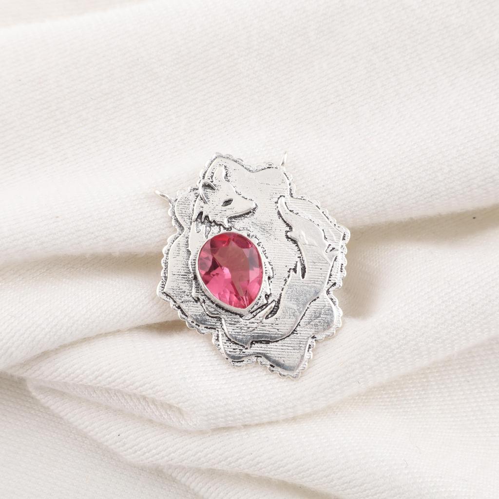 Pretty Pink Tourmaline Gemstone Jewelry, 925 Sterling Silver Pendant, Handmade Gorgeous Jewelry, Designer Pendant Gift For Women