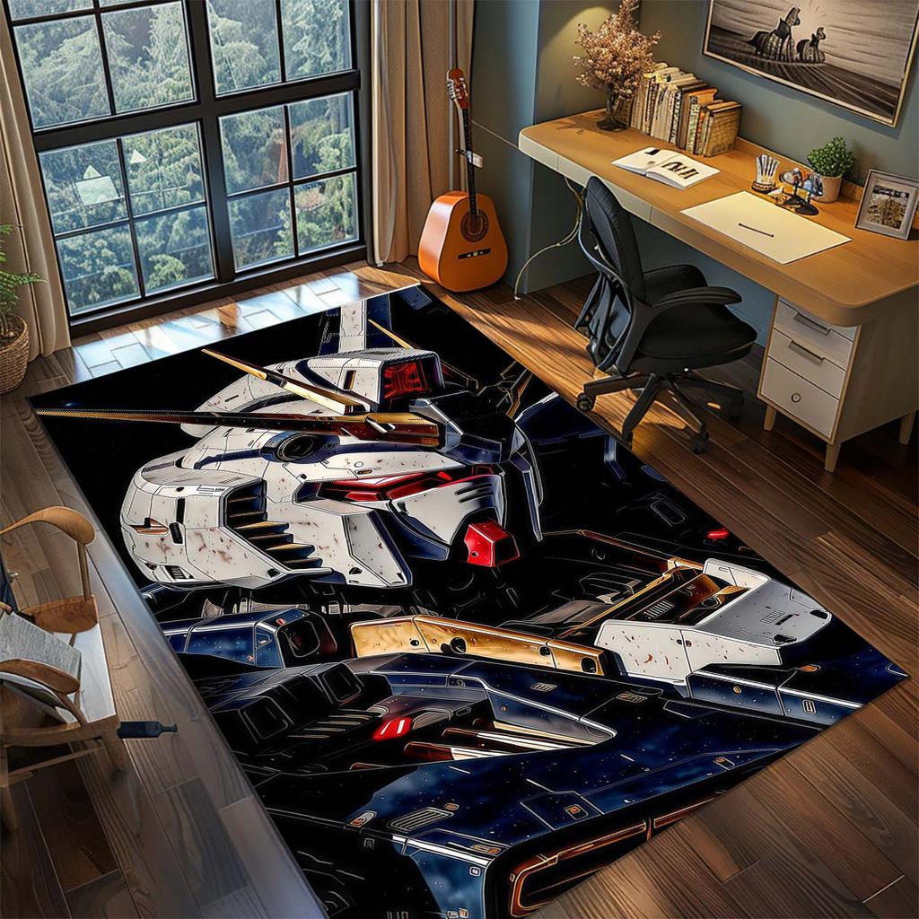 Gundam Anime Mecha Robot Rug Carpet Large Area Rug Non Slip Washable Floor Mat Gamer Room Bedroom Home Decor
