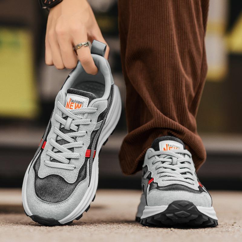 Forrest Gump Shoes Men's Trendy Sports Shoes Light Soft Sole Comfortable Jogging Shoes Retro Casual Thick Sole Heightening Dad Shoes