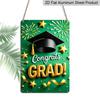 Plat 2D 1 pièce "Félicitations DIPLÔMÉ(E) !""" Panneau Décoratif Mural en Métal Aluminium - 20x30 cm Décor de Remise de Diplôme Vert & Doré, Art Mural Chapeau de Diplômé & Feux d'Artifice, Parfait pour"""