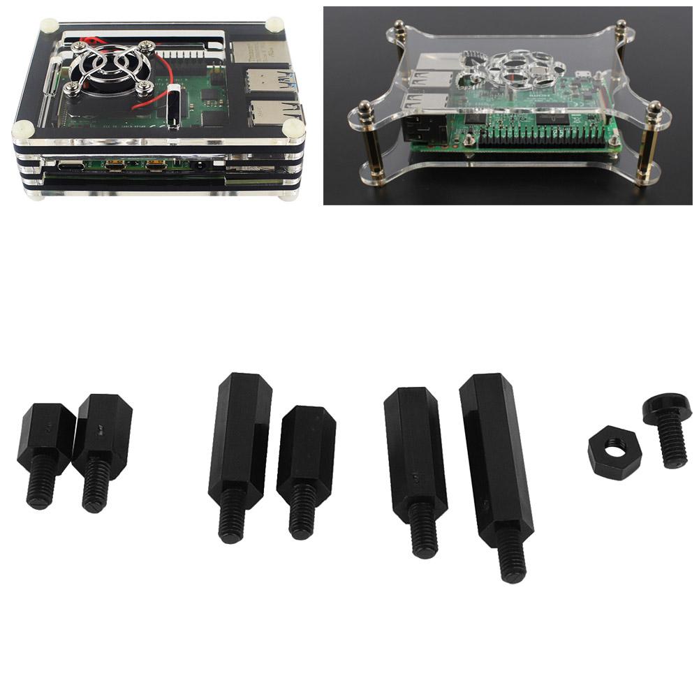 180pcs Box M3 Nylon Screw Nut Male Female Standoff Combination Assortment Kit(Black )