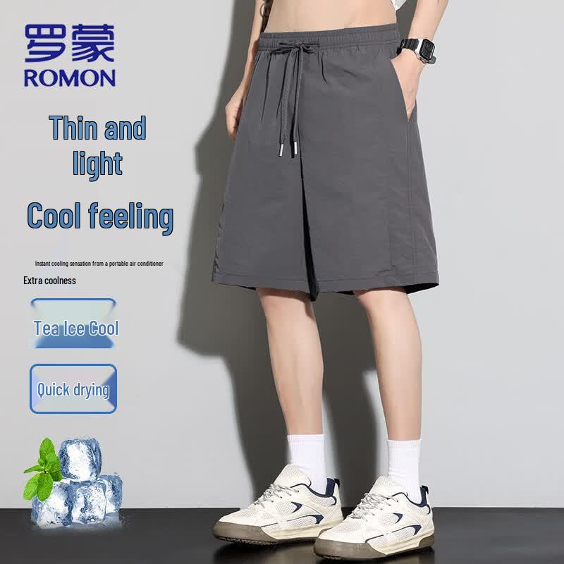 ROMON Men's Quick-Dry Breathable Ice-Feel Summer Shorts