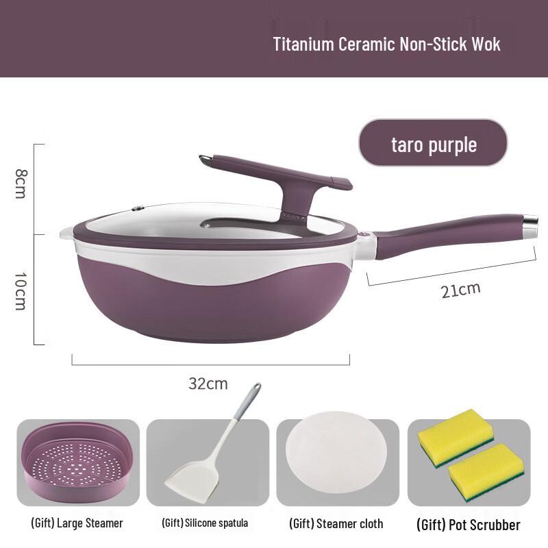 Hampton 32cm Titanium Ceramic Non-stick Wok