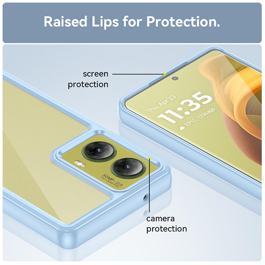 For Motorola S50 Neo 5G/Motorola Moto G85 5G Phone Case WANLONFENG XC Series TPU Acrylic Cover with Tempered Glass (Big Lens Hole)