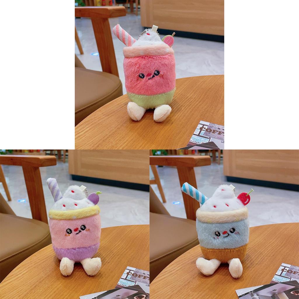 Cute Bubble Tea Plush Keychain With Pp Cotton Filling For Kids And Adults