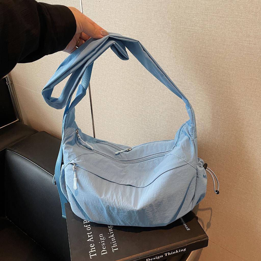 Borsa a tracolla impermeabile ultraleggera in stile giapponese, tessuto in nylon, unisex, versatile, borsa a sacchetto, zaino da ciclismo, borsa da petto, per viaggi, escursionismo