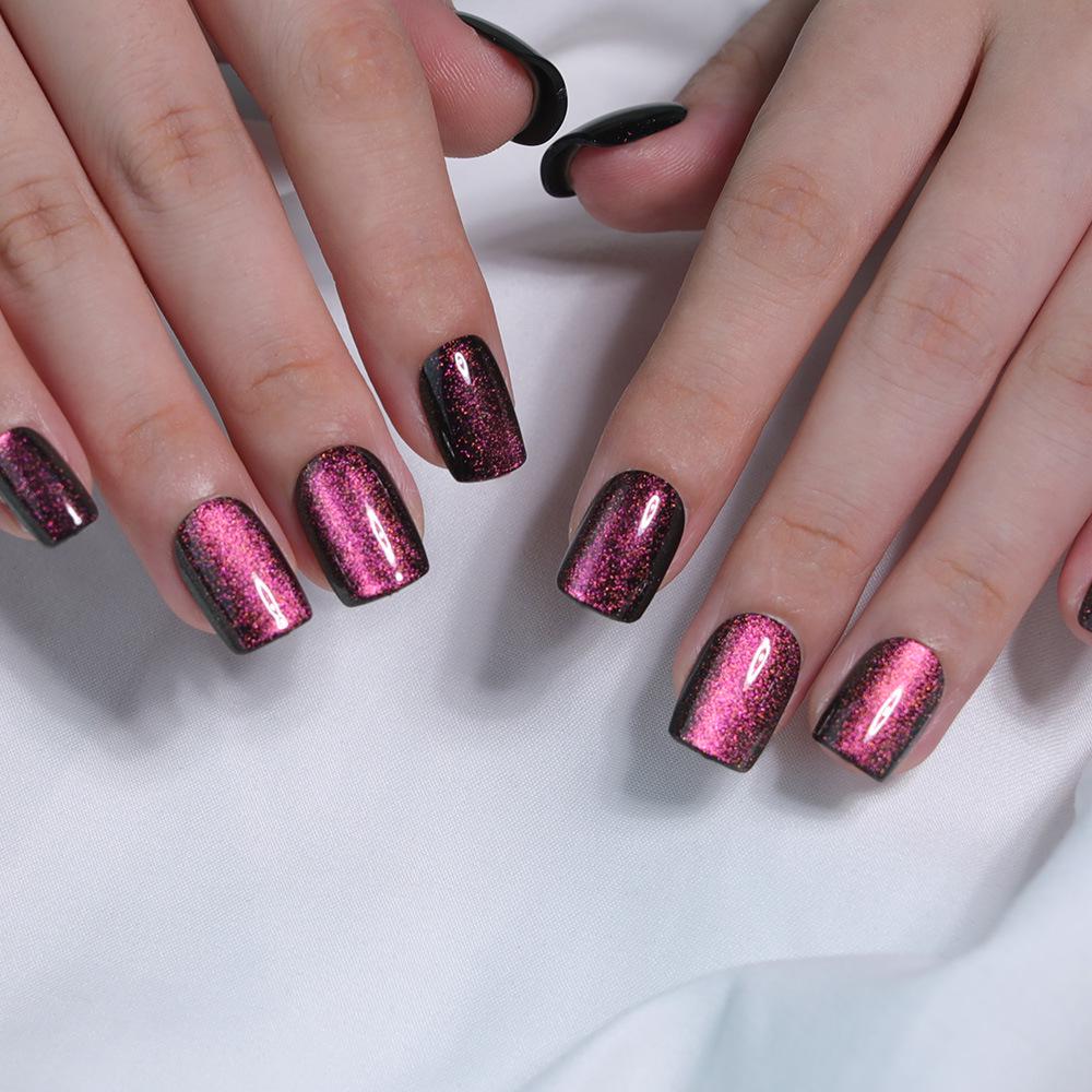31 Colors Advanced Flash Cat Eye Short Square Press-On Nails - 30PCS Box