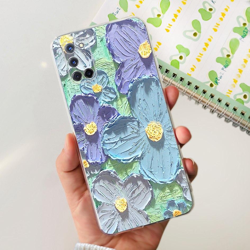 For OPPO A52 Case OPPOA52 CPH2069 A 52 Flower Phone Case Fashion Transparent Silicone Soft TPU Back Cover For OPPO A72 A92 Coque
