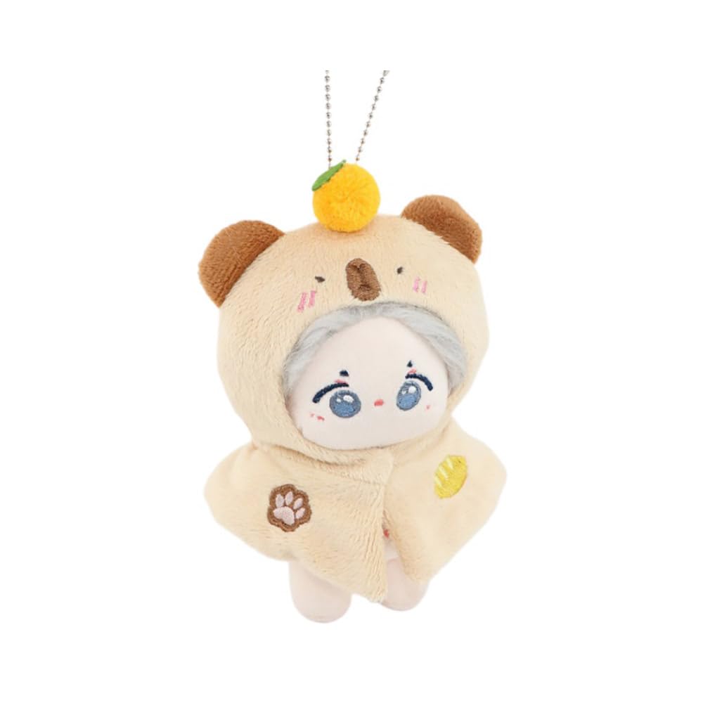 Niannyyhouse Pluche Kleding, 10cm-15cm, Dierenprint Cape, 17cm Pop, Aankleed (Bruin)