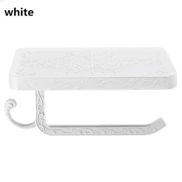 2025 New Bathroom Towel Rack Toilet Paper Holder Box Antique Carved Zinc Alloy Bathroom Paper Mobile Phone Holder with Shelf