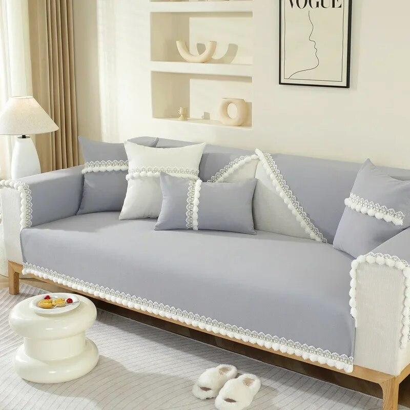 

Four Seasons Universal Sofa Cushion Cover Lace Luxury Anti Slip Seat Cushion Home Decor Soft Comfortable Sofa Covers 70x70cm 1pc