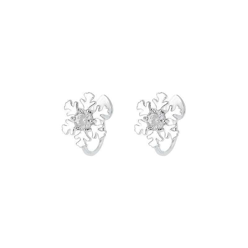 

Women s Cute Snowflake Clip-On Earrings - Korean Style for Students & Besties