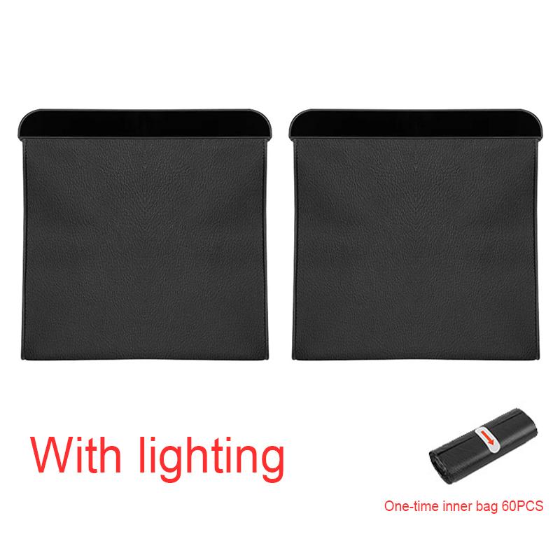 Car Garbage Bag Waterproof Magnetic Adsorption  Trash Can Back Seat Hanging Leather Storage Pocket  For Tesla Model 3 Y